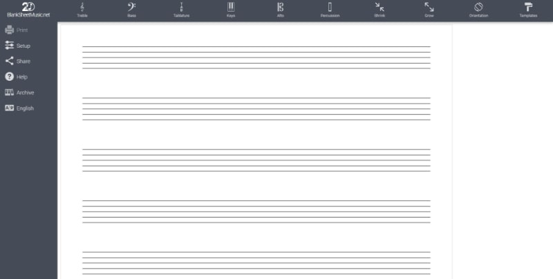 blank sheet music website screenshot