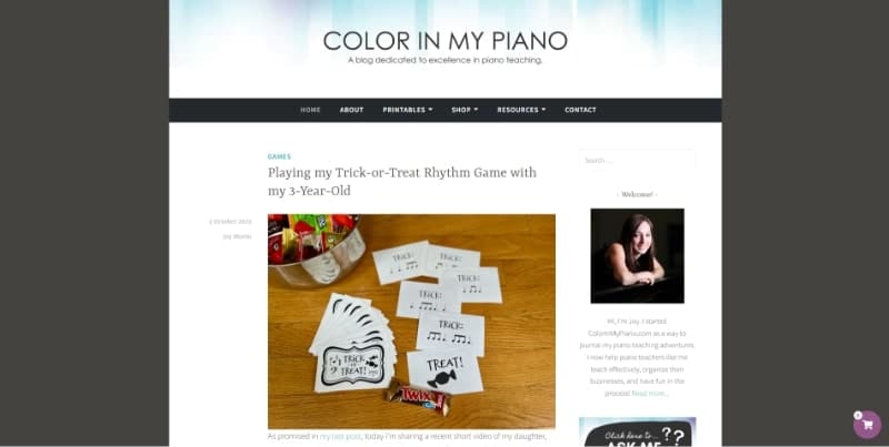 color in my piano