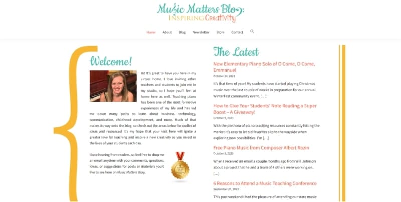 music matters blog screenshot